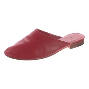 Chic Red Leather Women's Mules